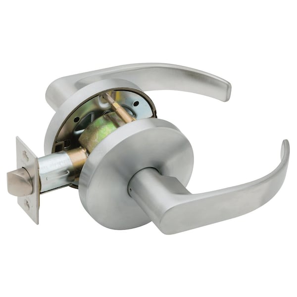 Grade 2 Communicating/Exit Cylindrical Lock, Non-Keyed, Quantum Lever, Standard Rose, Satin Chrome